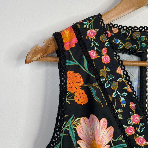 Kate Spade Floral Mixed Blossom Fit-and-Flare Dress Cotton Sleeveless womens 12 - Picture 6 of 16